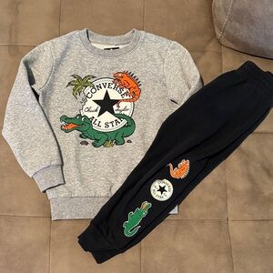 Converse Kids Grey All Star Sweatshirt & Black Joggers Set